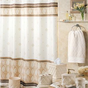 Corinthia 72 \ "W X 72 \" H tende da bagno impermeabili stampate Beige tende da doccia Decorative contemporanee - Product Image 1