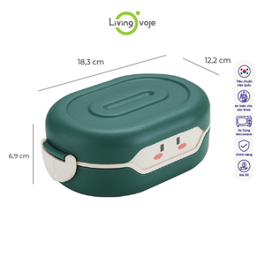 Boîte à lunch thermique en plastique à 3 niveaux de haute qualité, faible MOQ, rectangulaire, compatible micro-ondes, style coréen, design détachable, écologique - Product Image 2