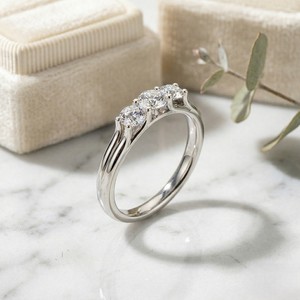 0.75CTW Three <b>Stone</b> Round Solitaire Diamond Ring - Product Image 3