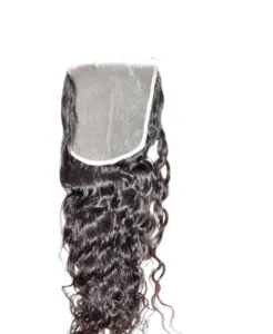 La cuticola vergine all'ingrosso grezza ha allineato i capelli umani del tempio brasiliano della trama del genio del venditore naturale ricci 6*6 chiusura