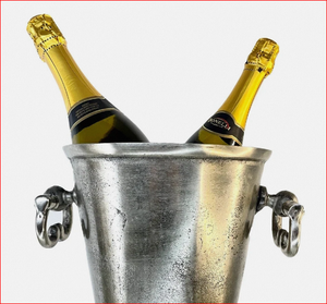 Standing Floor Silver Champagne <b>Bucket</b> Distressed Look Wine Cooler <b>Ice</b> <b>bucket</b> - Product Image 1
