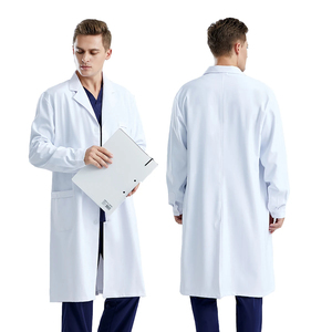 Medical Lab Coats for Students Uniform for Science Hospital White Coat for Men Women Unisex White Long Sleeve Laboratory Coat - Product Image 2