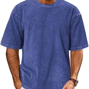 เสื้อยืดผู้ชายแบบฟอกสี ผ้าคอตตอนหนา ทรงโอเวอร์ไซส์ สไตล์สตรีทแวร์ สกรีนโลโก้ตามสั่ง พิมพ์ลาย DTG รับผลิตแบบ OEM ขายส่งจำนวนมาก - Product Image 2