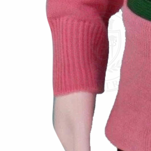 Suéter de Mujer de Punto Acrílico con Bordado Verde de la Letra AKA, Cárdigan Rosa de la Hermandad Alpha K, Manga Larga, Ropa Universitaria - Product Image 4