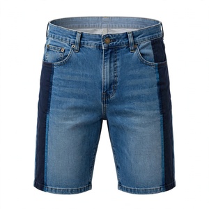 Pantalones Cortos Bermuda de Mezclilla Lavada 100% Algodón para Hombre, Cintura Media, Cierre de Botones, Estilo Casual con Bolsillos, Tejido de BD - Product Image 1