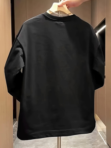 Camiseta Casual de Manga Larga para Hombre, Nueva Colección de Bangladesh, Primavera/Otoño, Color Sólido, Botones en el Puño, Cuello Alto Versátil, 100% Algodón - Product Image 4