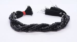 Cuentas de espinela negra natural AAA tipo Heishi de 4.5-5 mm, cuentas lisas de espinela, cuentas de espinela negra en forma de rueda para la fabricación de joyas - Product Image 2