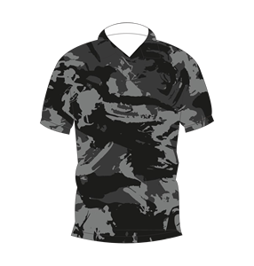 Camiseta Polo de Camuflaje Abstracto Negro y Gris para Hombre, Camiseta de Golf Estampada Informal de Manga Corta - Product Image 4
