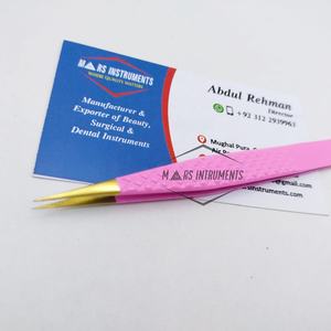 Pinzas de extensión de pestañas puntiagudas finas de acero inoxidable sostenibles Herramienta de recogida de pestañas de volumen con revestimiento de color - Product Image 6