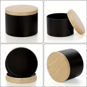 Paquete de 12 Frascos Redondos Transparentes para Velas con Tapón Hermético para Evitar la Mezcla de Sabores, Hechos en China - Product Image 3