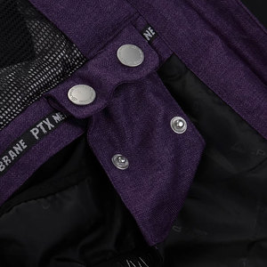 Veste matelassée à capuche pour homme, couleur violette, avec garniture en fourrure, imperméable, col montant, coupe classique, rembourrage en polyester, style décontracté - Product Image 5