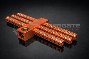 Barre de liaison neutre en aluminium robuste de qualité industrielle avec base isolée pour tableau de distribution principal et panneau électrique - Product Image 5