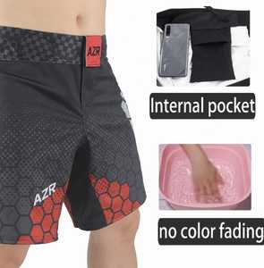 Shorts de combat MMA personnalisés OEM, légers, à séchage rapide, respirants, en Spandex/Polyester, taille mi-haute, fermeture élastique, shorts de lutte - Product Image 5