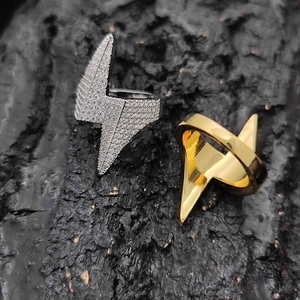Mens 925 <b>Silver</b> Moissanite Lightning Bolt <b>Ring</b> Iced Pave <b>Statement</b> Jewellery Luxury Fashion <b>Ring</b> For Men - Product Image 6
