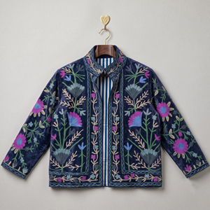 Wholesale Handmade Ethnic Boho Artwear Suzani Coat <b>Women</b> Floral Suzani Embroidered <b>Velvet</b> <b>Jacket</b> - Product Image 2