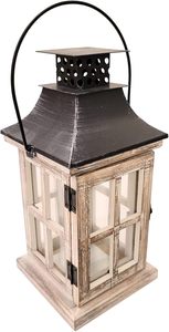 Vintage Wooden Decorative <b>Lantern</b> <b>Candle</b> Holder Rustic Farmhouse Wedding Centerpiece <b>Lantern</b> for Table Mantle Wall Hanging - Product Image 2