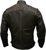 Veste de motard en cuir véritable pour homme Noir |   Vestes de moto en cuir d'agneau vieilli marron vintage pour hommes