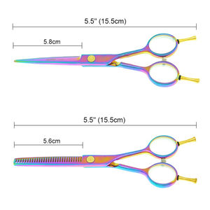 Ciseaux de coiffure professionnels en acier inoxydable de 5,5 pouces avec pointe affûtée pour salon de barbier, ciseaux à effiler pour la beauté - Product Image 6