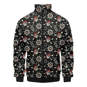Blouson Bomber Moto Homme Uni Col Montant Fermeture Éclair Polyester/Nylon Coupe-Vent Hiver Coupe Droite - Product Image 3
