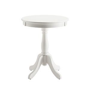 Tavolino Rotondo Bianco con Piedistallo per Arredamento Soggiorno - Product Image 1