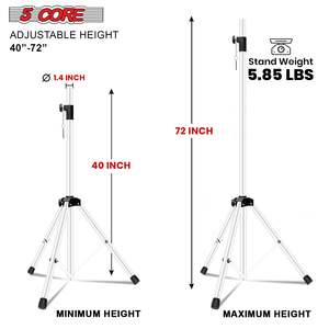 Heavy Duty 72" Height Adjustable PA DJ Speaker <b>Stands</b> 5-Core Tripod Pair for <b>Studio</b> <b>Monitors</b> - Product Image 2