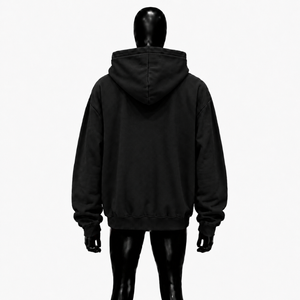 Sudadera con capucha negra extragrande con estampado gráfico de oración y letras amarillas, estilo urbano, unisex, informal, para hombre - Product Image 2