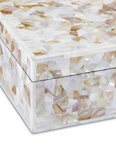 Organisateur de bijoux empilable décoratif pour salon, design moderne et luxueux, boîte de rangement rectangulaire en mosaïque de nacre. - Product Image 5
