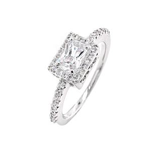 BR53100 Luxury Classic Cubic Zirconia Women's <b>Statement</b> <b>Ring</b> Rhodium Plated Brass Jewelry for Engagement Party Gift Occasions - Product Image 2