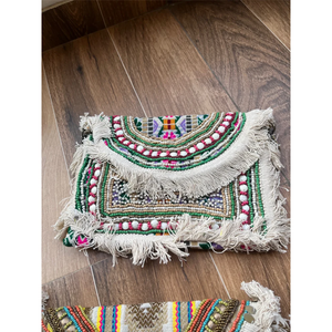 Indian Handmade Luxury <b>Crystal</b> Fashion Accessories Multicolor <b>Beaded</b> Baguette Bag Handle Durable Casual Handbag Local - Product Image 1