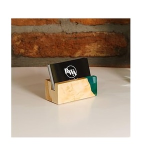 Top Selling Product Resin And Wood Business Card Holder For Office Home Hotel <b>Desk</b> Top Card Holder By A.Z Handicrafts - Product Image 5