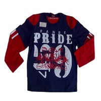 T-shirt pour garçons 100% coton, col rond, coupe fantaisie, manches longues, imprimé sur le devant, séchage rapide, vêtements décontractés, prix de gros, export