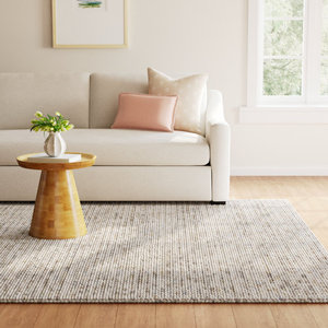 Alfombra de Lana Gruesa de Alta Calidad - Gris y Beige con Diseño Mélange, Absorbente y Lavable para el Hogar - Product Image 1