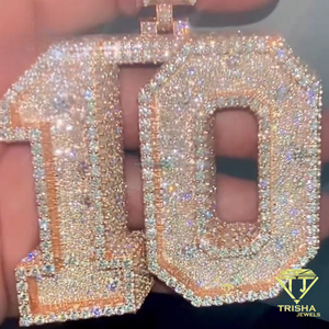 High Quality VVS Moissanite 1O Letter Pendant <b>Necklace</b> 925 Sterling <b>Silver</b> Custom <b>Initial</b> Hip Hop Jewelry - Product Image 1