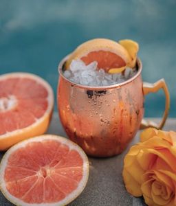 Copper Moscow mule <b>cup</b> set for stylish evening refreshment themes hammered finish metal <b>cups</b> durable <b>reusable</b> party mugs - Product Image 1