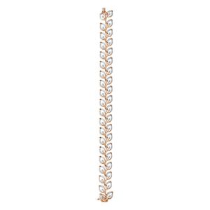 Bracelet manchette en or rose et diamants, taille ronde 2,14 carats, motif végétal, sertissage en canal, bijoux romantiques pour femme - Product Image 2