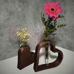Vase à fleurs rond en bois fait main, durable, rustique, décoratif, pour table ou sol, support floral pour la maison ou les mariages - Product Image 4