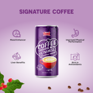 กาแฟลาเต้อาราบิก้าพร้อมดื่ม บรรจุกระป๋องอะลูมิเนียม 170 มล. VINUT ผู้นำเข้าขายส่ง รับผลิตแบรนด์ส่วนตัว OEM ODM - Product Image 4