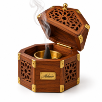 Boîte à encens Bakhoor en bois écologique de luxe avec accessoires en laiton, Oud arabe Mabkhara, aromatique indien, pour la maison, l'hôtel, Ramadan