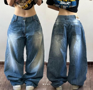 Pantalones Vaqueros Anchos Personalizados para Mujer, Vaqueros Casuales Holgados al por Mayor, Vaqueros Holgados en Venta - Product Image 3