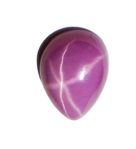 Rubis Étoilé Rose Poire 7x9 mm 2 Carats, Cabochon Poli Opacifié Créé en Laboratoire avec Effet Étoile à 6 Branches pour la Fabrication de Bijoux - Product Image 2