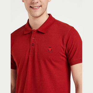 เสื้อโปโลผ้าคอตตอนผสมเนื้อนุ่มแบบหรูหราสำหรับผู้ชาย ผลิตตามสั่ง OEM แห้งเร็ว เหมาะสำหรับเล่นกอล์ฟ  แบบเรียบ - Product Image 5