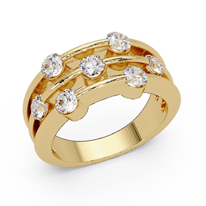Luxury 14K <b>Solid</b> Gold Cut Lab Grown Diamond Ring Floating Diamond Bezel Set 1.05 Carat TW Women's Wedding Anniversary Jewelry - Product Image 2