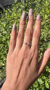Diamond Open <b>Gap</b> Stackable Rings Minimalist Prong Set 14k Solid Gold Round Lab Grown Two Stone Solitaire Bands Jewelry Wholesale - Product Image 2
