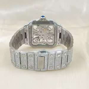 Reloj Aurora Beam Premium con Incrustaciones de Moissanita, Cuarzo, Cuadrado, Aleación, para Hombre, Esfera Limpia, Diseño Moderno, Acabado de Caja de Acero Liso - Product Image 3