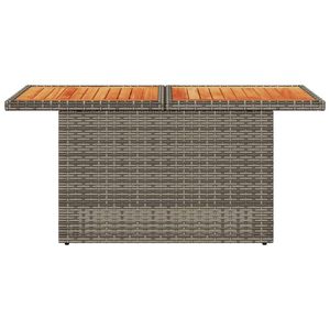 Tavolo da giardino in legno massello di Acacia con Rattan grigio e acciaio verniciato a polvere - Product Image 5