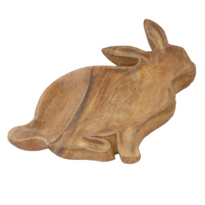 Bandeja de Servir de Madera Hecha a Mano con Forma de Conejo - Decoración para el Hogar ST-015 - Product Image 1