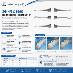 Disco de corte dental de acero inoxidable 3/6 4/5 89/92 para escultura de composite, instrumento OEM Zetomed Pro - Product Image 2