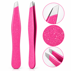 Pinzas Profesionales de Precisión para Cejas, Hechas a Mano en Acero Inoxidable, Punta Inclinada, Duraderas y Ligeras para Cejas y Rostro - Product Image 3