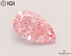 Diamante Cultivado en Laboratorio con Forma de Pera de 1.00 Quilates, con Certificado IGI, para Anillo de Regalo de Cumpleaños, Claridad VS1, Color Rosa Intenso - Product Image 1