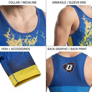 Singlet de Lucha Libre Personalizado con Estampado Completo para Jóvenes, Diseño de Sublimación para Niños y Niñas - Product Image 4